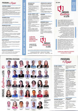 Folheto: Proposta Chapa 1 - Unidade, Resistência e Luta