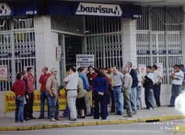 Greve Bancários - Piquete em frente ao Banrisul